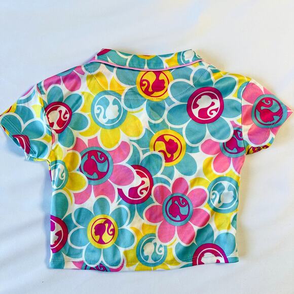 Barbie Mattel Retro Flower Power Button Up Pajama Top Sz 3T - Picture 5 of 5